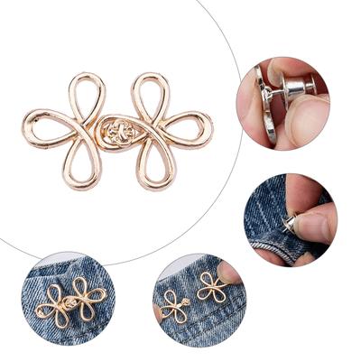 Waist Tightening Clip Clover Waist Cinch Pins for Jeans Snap Button Clothing Accessories Pants Fitness Pin Waist Buckle