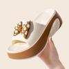 Women Bow Slippers EVA Soft Sole Summer Casual Women Platform Sandals Non-Slip Beach Slippers