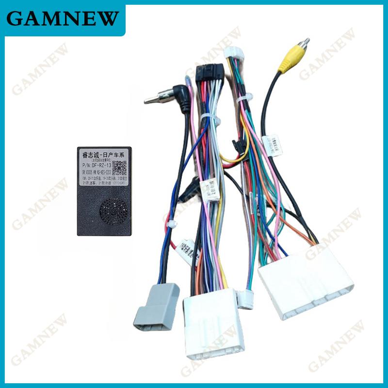 Adaptateur de câble d'alimentation Android 16 broches pour autoradio avec boîtier Canbus pour faisceau de câbles de lecteur CD/DVD Nissan Sylphy Tiida