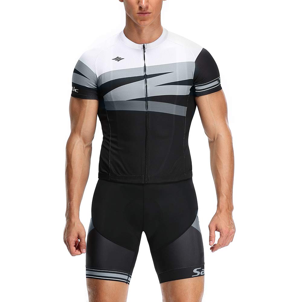Santic Cycling Jersey Short Sleeve Top and with Big Pants and 4D Perfect for Road and Size M Men's Set, Bottoms, Pad, Bikes, Summer, Moisture-Wicking,
