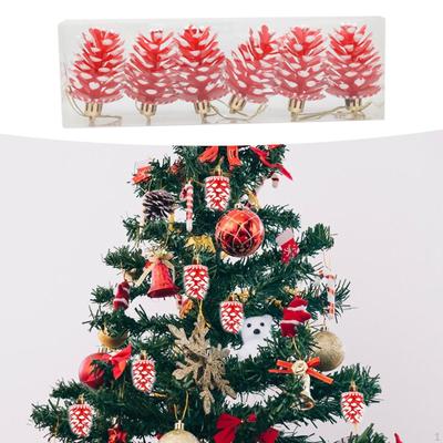 6 kusů Umělé šišky Vánoční stromek Dekorace Sváteční Dekorativní Vánoční Přívěsek pro