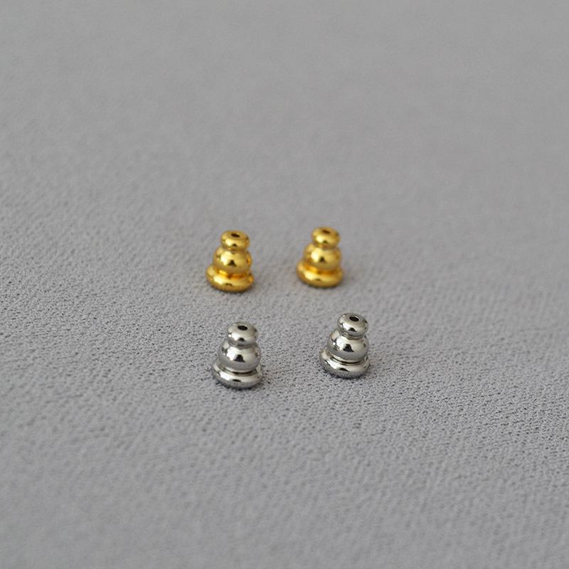 Gold-Plated Brass Non-Slip Silicone Bullet Gourd Ear Plug Jewelry Accessories for DIY