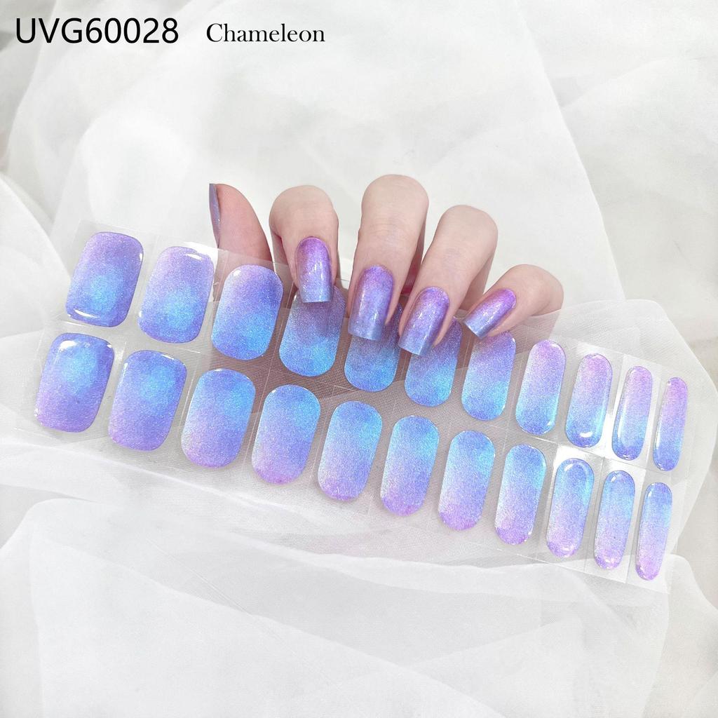 Transparent Nude UV Gel Nail Art Stickers: Semi-Cured, Semi-Baked Manicure Sheets