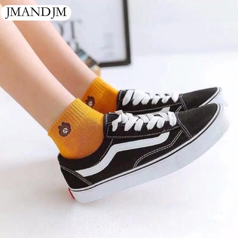 Women Socks Set of 10 Pairs Printed Bear Ankle Socks Couple Socks Unisex Fashion Socks