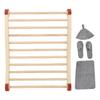 Sauna Backrest Wood Anti Slip S Shape Sauna Back Support with Pad Hat Slippers for Sauna Equipment