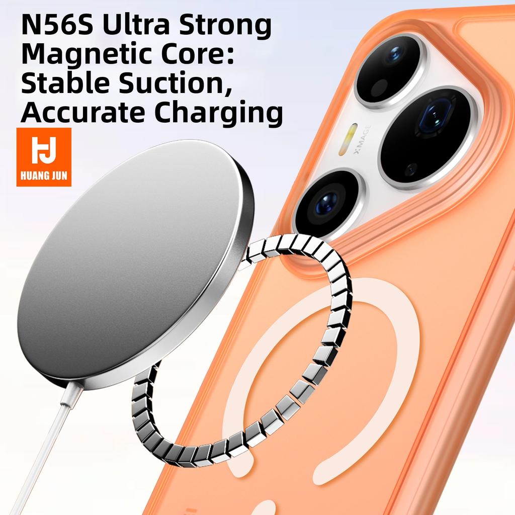 Full-coverage Transparent Magnetic Case for Huawei Pura 80 90 Pro Max 70 Ultra Supports Wireless Charging for Magsafe Cover