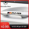 Autocollant de Voiture 4 Pièces KK Protection de Poignée de Porte Insigne Essuie-Glace pour Mercedes Benz Classe A B R G AMG GLK GLA CLA SL ML GL