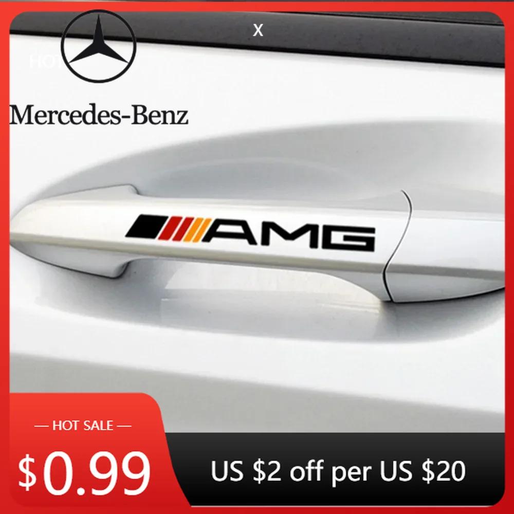 Autocollant de Voiture 4 Pièces KK Protection de Poignée de Porte Insigne Essuie-Glace pour Mercedes Benz Classe A B R G AMG GLK GLA CLA SL ML GL