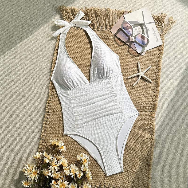 Nouveau Maillot de Bain Une Pièce Sexy à Col V Profond pour Femmes Halter Push Up Maillots de Bain Body Féminin Maillots de Bain Vêtements de Plage