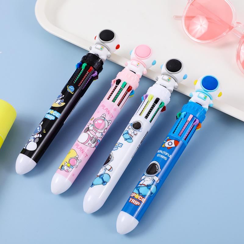 Astronaut Multi-Color 10-in-1 Ballpoint Click Pen for Students - Oil-Based, High-Quality, Versatile, and Colorful.