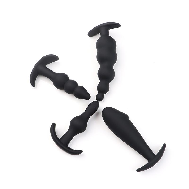 Dopuri Anale din Silicon Negru Dop Anal Unisex Sexy Adult Jucării Sexuale pentru Bărbați Femei