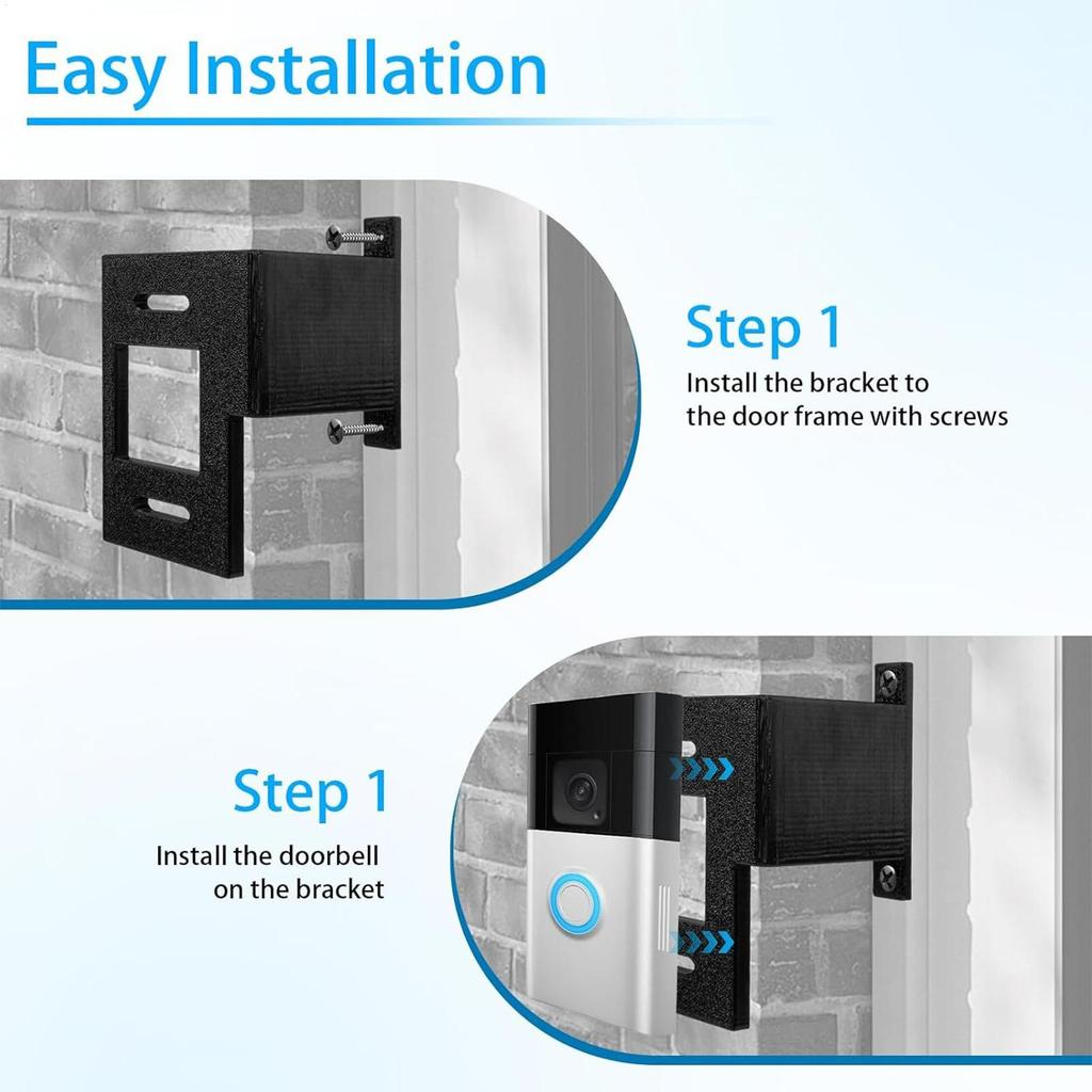 Anti-Theft Doorbell Mount Video Doorbell Mount for Yard Garage Indoor Outside House Door Garden Gate Ring Doorbell Angle Stand