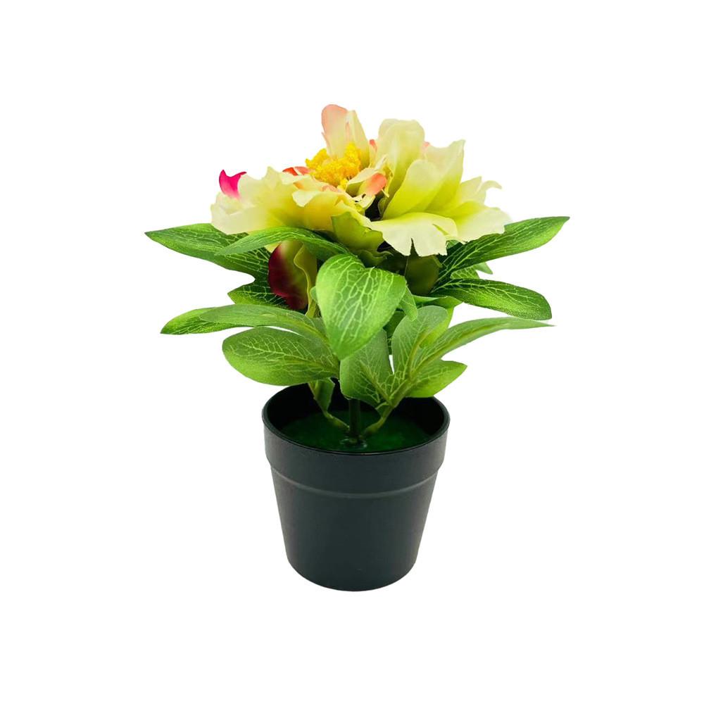 Peony Flower Artificial Pot Potted Plant For Home Decor And Living Room Display