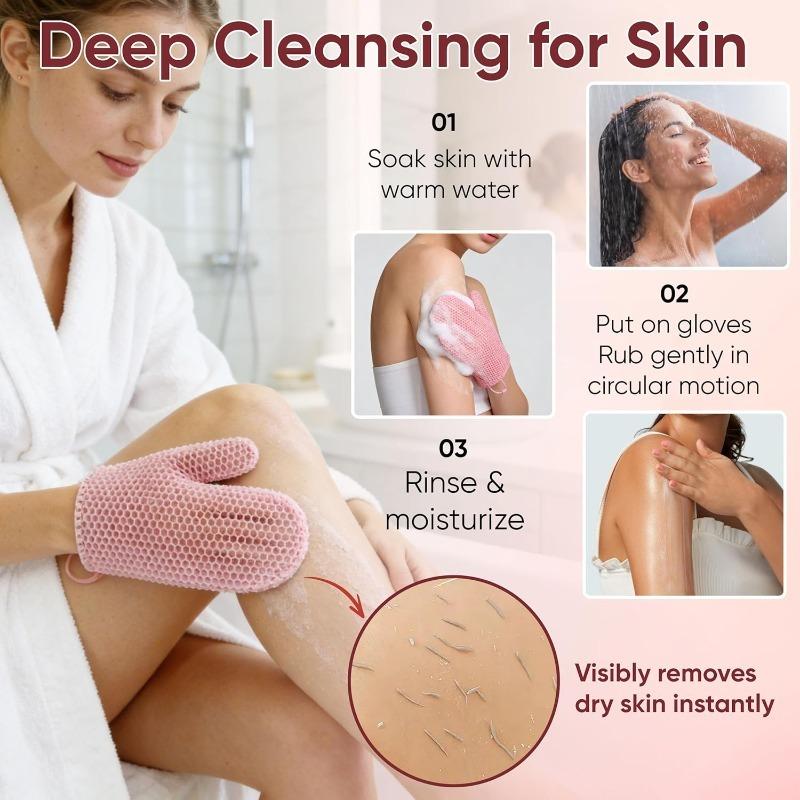 Bikakssvamp för Exfoliering av Ansikte och Kropp Djuprengöring Snabbtorkande TPU Duschhandske Män Kvinnor Spa Badverktyg