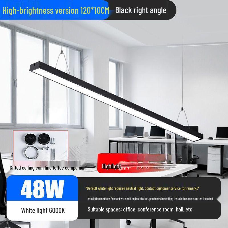 Minimalist Rectangular LED Pendant Light for Barber Shop, Office, or Living Room Ceiling