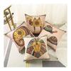 Otostar Cushion Cover Set of 4 Linen Material Stylish Cute Print Modern Design with Hidden Zipper for Interior Home Decoration Decorative Pillow