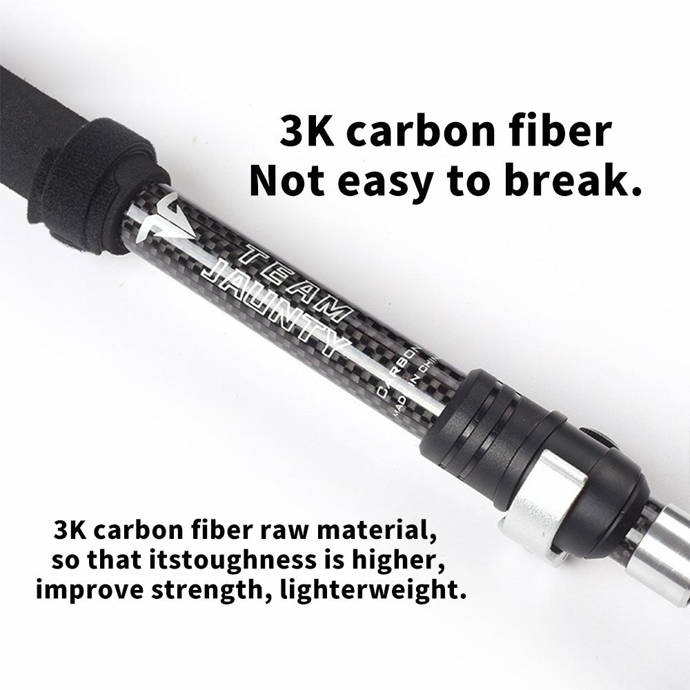 Trekkingstöcke 2 Stück Kohlefaser Faltbare Teleskopstöcke Leichtes Wandern Wanderstock Kletterstock