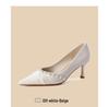 Knotted Pearl Xiuhe Bridal Shoes: Women's Silk Sheepskin High Heel Stilettos with Pointed Toe
