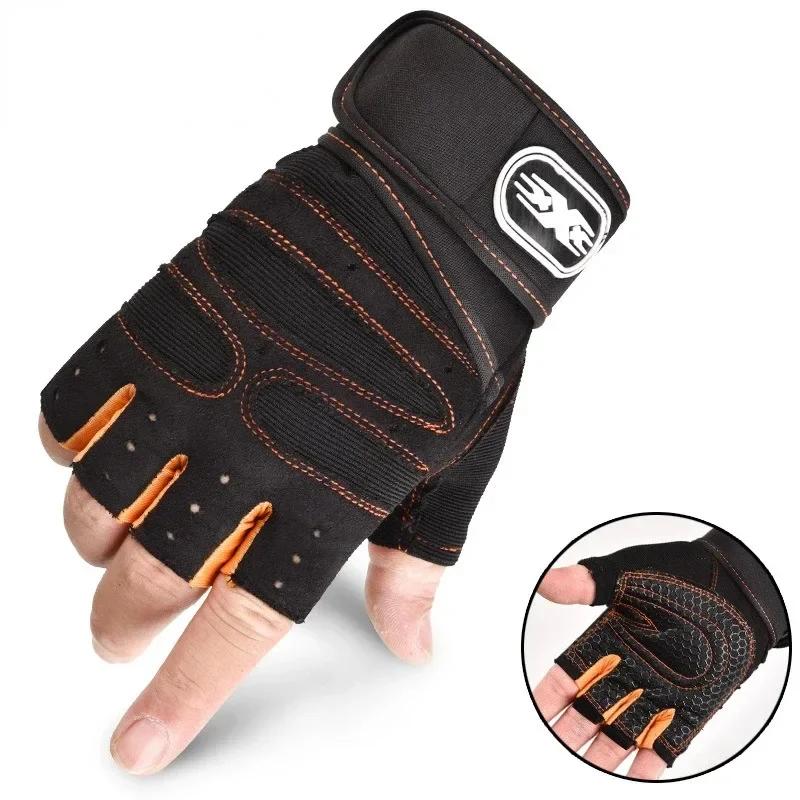 Outdoor-Sporthandschuhe für Männer und Frauen, Handgelenkschutz, Fitness, Fitnessstudio, Radfahren, Wandern, Boxen, Training, Workout, langes Handgelenk, fingerlos