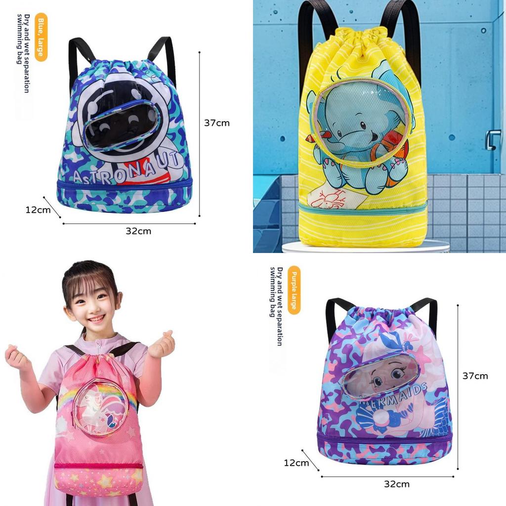 Padded Kids Swimming Backpack With Multifunctional Dry Wet Compartment For Beach And Travel