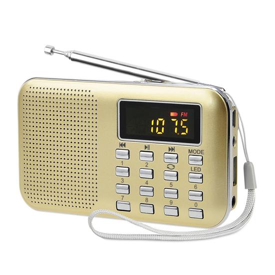 Y-896 Digital Radio Rechargeable Flashlight Function 3W Mini Portable FM Radio with TF Card Slot for the Aged