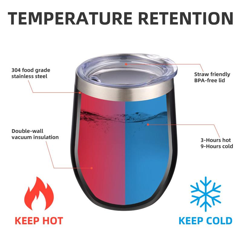 12oz Eggshell Wine Glass Stainless Steel Thermos Bottle Beer Mugs Thermal Cup for Beers Insulated Coffee Cup Travel Tumbler