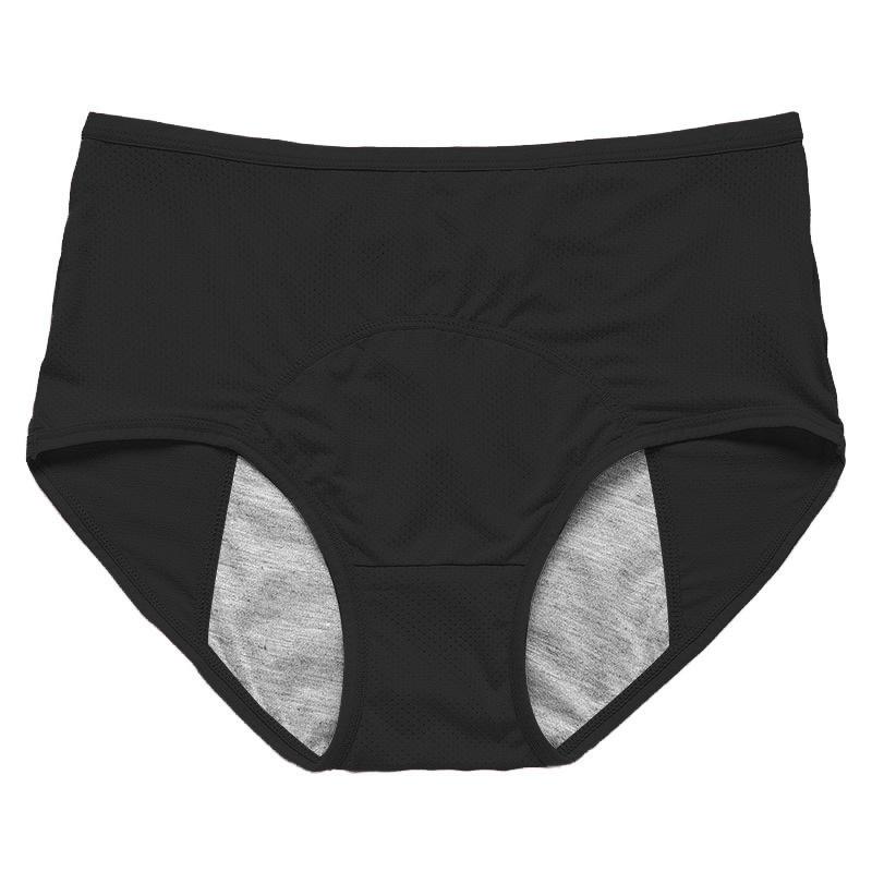 

Физиологические штаны с высокой талией, менструальное женское нижнее белье, женские дышащие женские физиологические штаны, трусы M（70-95） чёрный