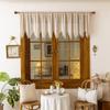 1 Stück Spitze & Jacquard Wellenförmiger Kurzer Vorhang Landhaus mit Quaste Stangentasche Fenster Tür Dekor Quasten-Schals Halbvorhang