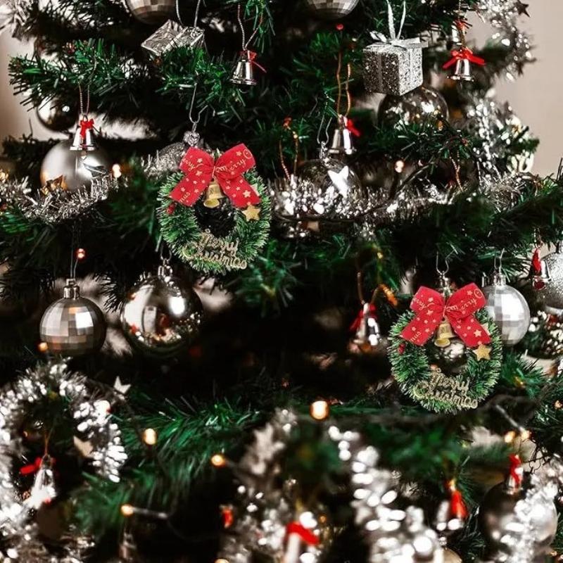 Mini Weihnachtskränze Puppenhaus Miniatur Weihnachtsbaumdeko Girlande Kranz Mini Bastelkränze Winter Schnee Ornamente