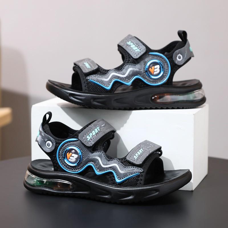 Kids Cushioned Sole Sandals Beach Pool Running Boys Girls Casual Slip-On Shoes With Velcro Strap Cushioned Sole Sandals озеро синий