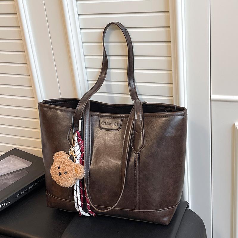Borsa retrò di grande capacità, Borsa tote alla moda, Semplice borsa a tracolla per il pendolare