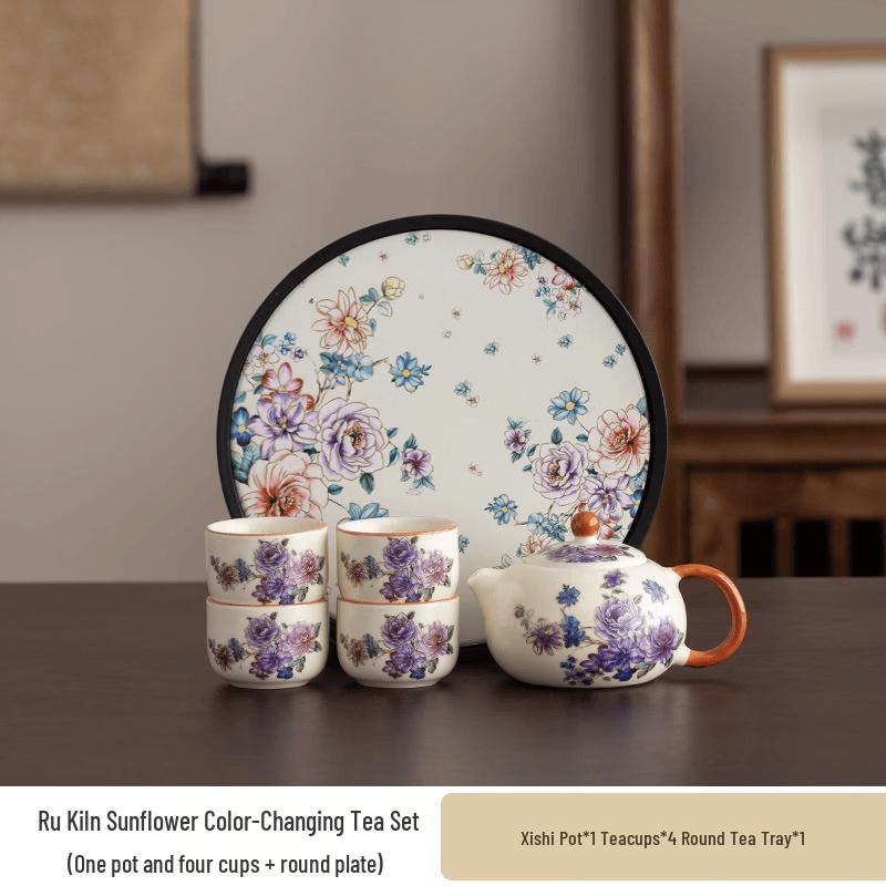 Chaxun Mutton Fat Jade Porcelain Ru Kiln Gongfu Tea Set Set