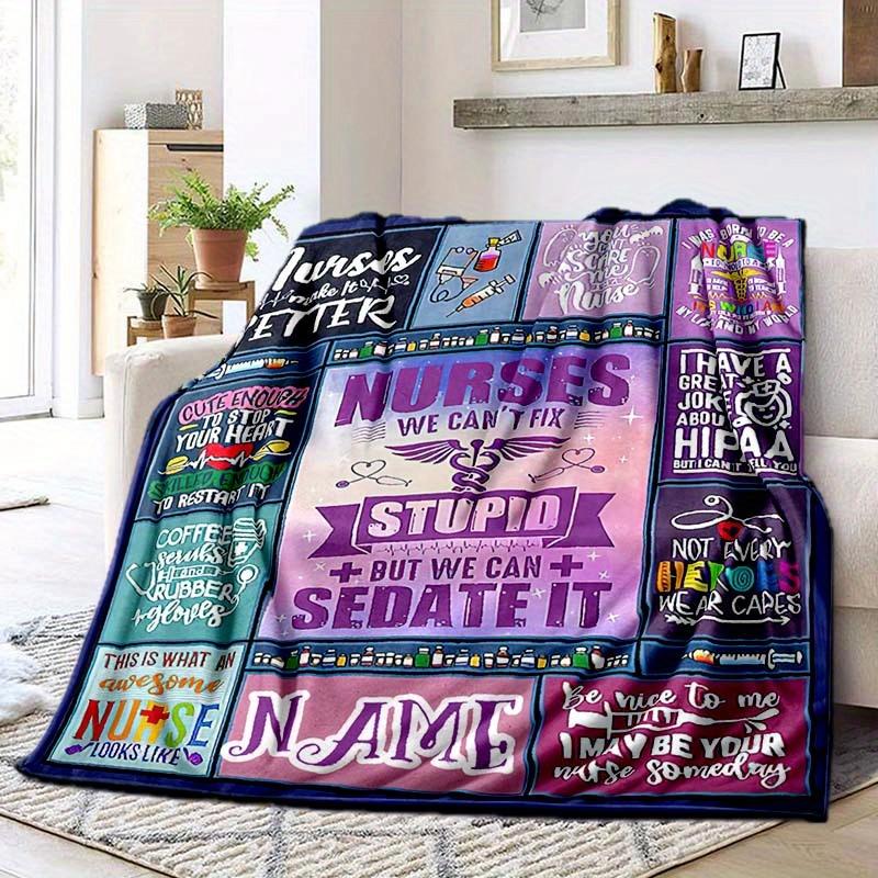 Nurse Customize Your Name Blanket Warm Comfortable And Soft Blankets Are Suitable For Home Chairs Office Sofas Sofas Office Camping And Gifts For