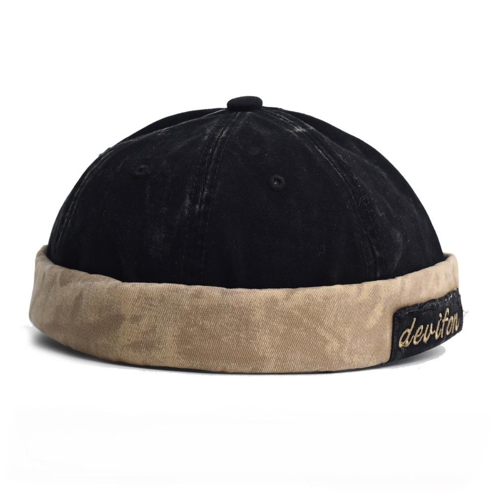 Adjustable Brimless Caps Washed Color Melon Hat Casual Hip Hop Hat  Unsiex