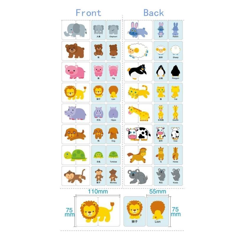 Baby Toys Infant Early Head Start Training Puzzle Cognitive Card Car Fruit Animal Life Set Pair Puzzle Baby Gift