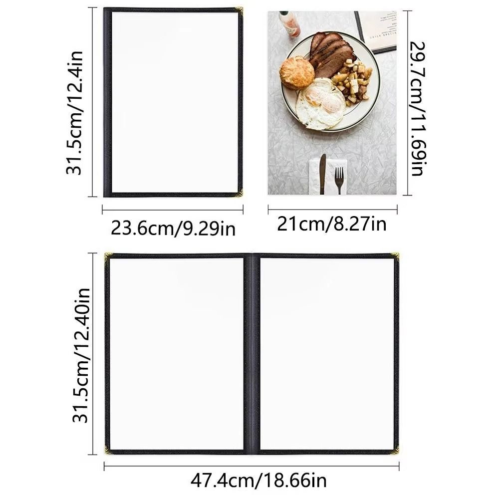 Transparent Menu Cover Foldable a4 Document Holder Waterproof Menu Paper Holder  DIY Menu Making