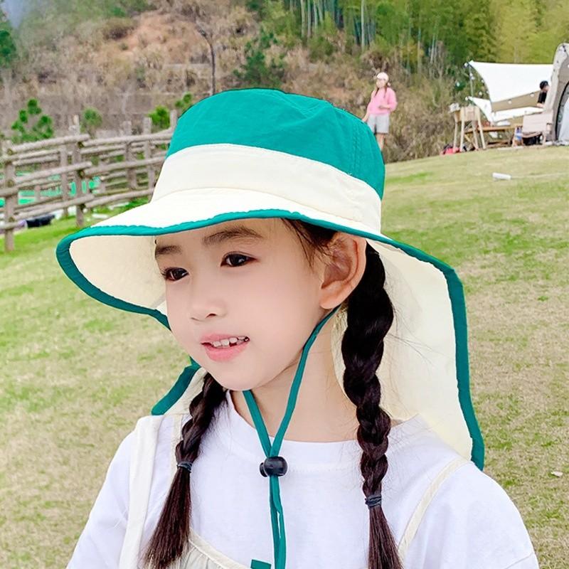Kids Summer Bucket Hat With Breathable Nylon Uv Sun Protection For Outdoor Play And Sunshade