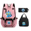 Animation Cartoon Printing Large Capacity Student School Bag Children'S Meal Bag Casual Pencil Bag Three-Piece Set