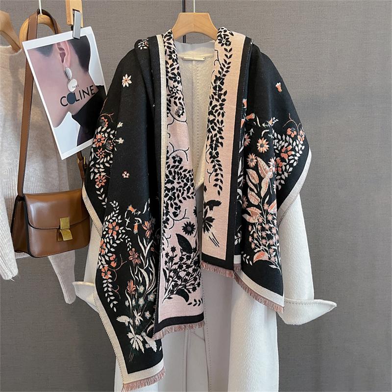 Luxury Brand Autumn Cashmere Pashmina Shawl Lady Wrap Warm Winter Scarves Design Print Female Foulard  Stoles Scarf
