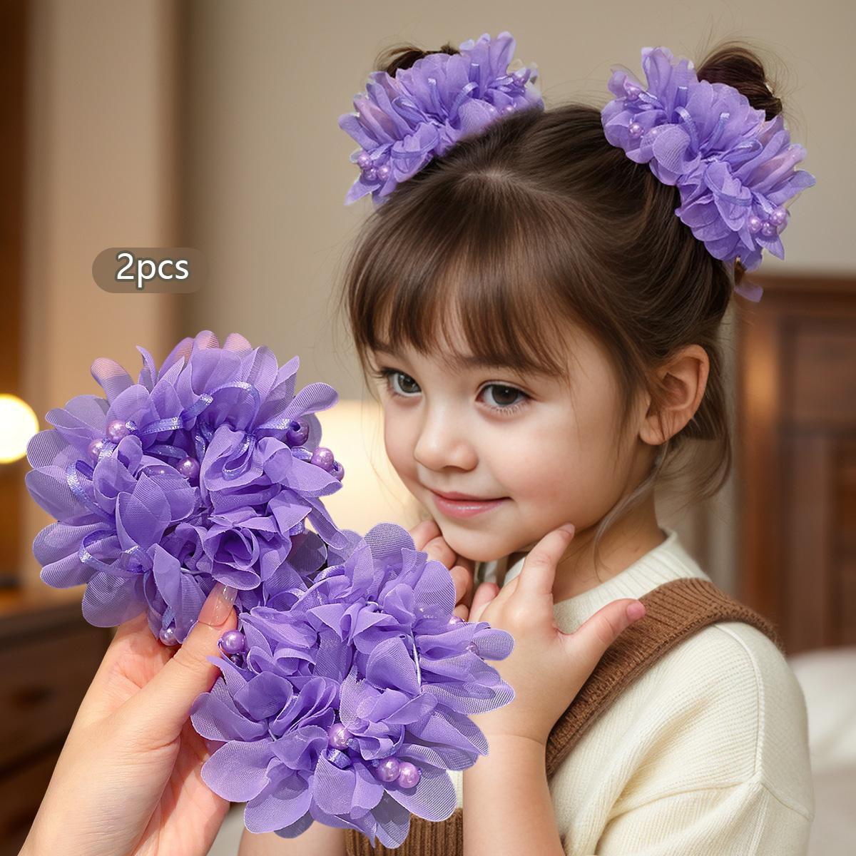 

2 children s hair accessories with purple floral headbands for little girls