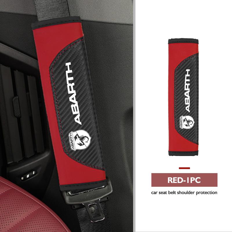 For Abarth Car Seat Shoulder Belt Cover Safety Belt Protector Pad Auto Interior Accessories FIAT 500 FR 500X Grande Punto Tipo
