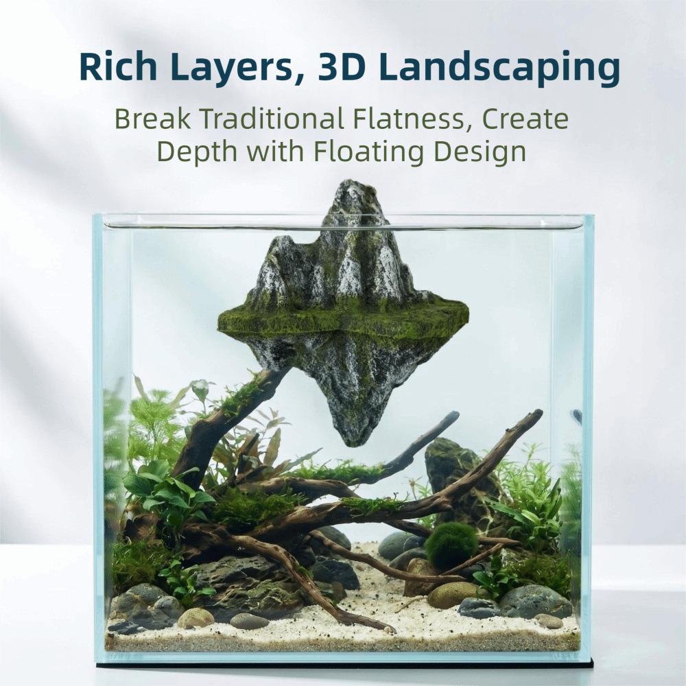 Handmade Aquarium Floating Rocks Realistic Rockery Landscaping Stone Desktop