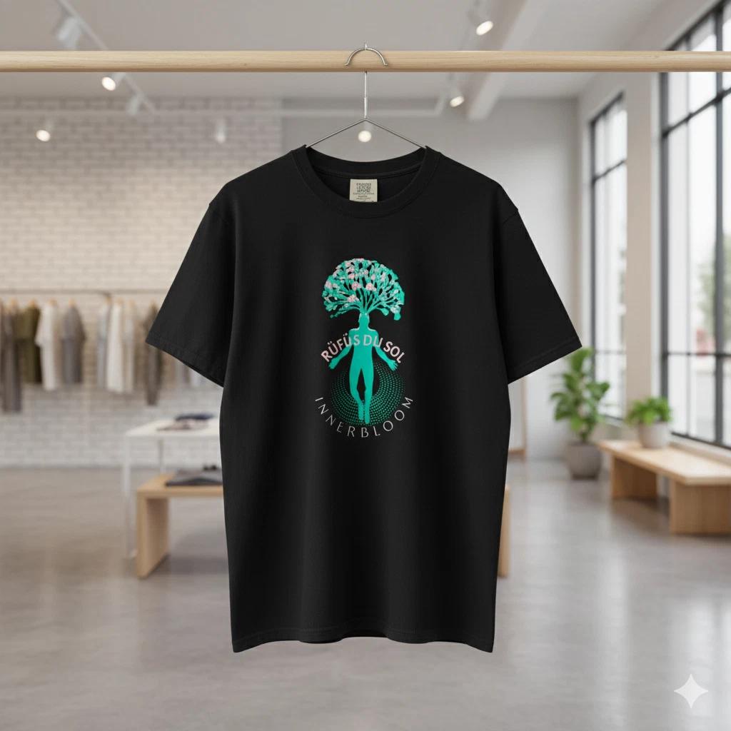 Rufus Du Sol Innerbloom Psychedelic Tree Graphic Black T-Shirt Unisex - S348 L