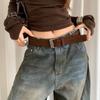 Pin Buckle Suede Leather Belt Luxury Design Woven Waistband Women Waist Belt  Coat Skirt Decoration