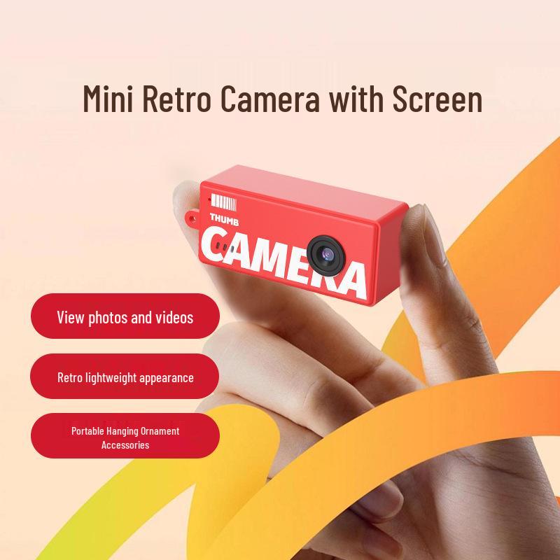 Retro Mini Keychain Camera: 1080P HD, Screen, Portable Thumb Toy