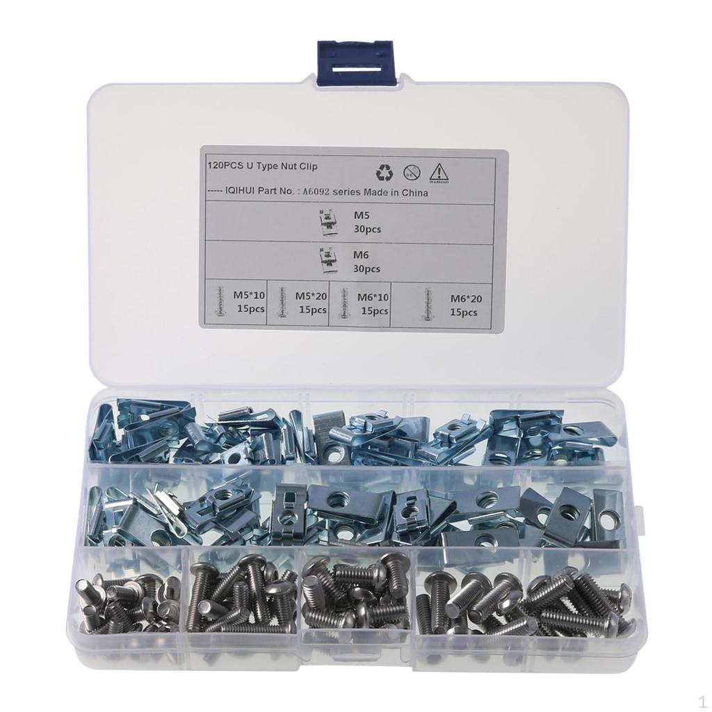 120Pcs clip Nut Screws Mounting Interior Fastener Replacement Durable for Automotive Auto Vehicle