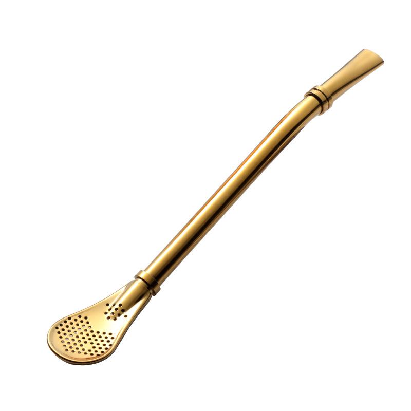 Stainless Steel Straw Loose Leaf Tea Infuser Dringking Spoons Filter Stirring Straws Washable Practiacl Drinking Tool