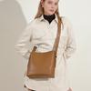 New High-end Handbag for Women, Simple Commuting Cowhide Crossbody Bag, Large Capacity Leather Shoulder Bucket Bag for Women