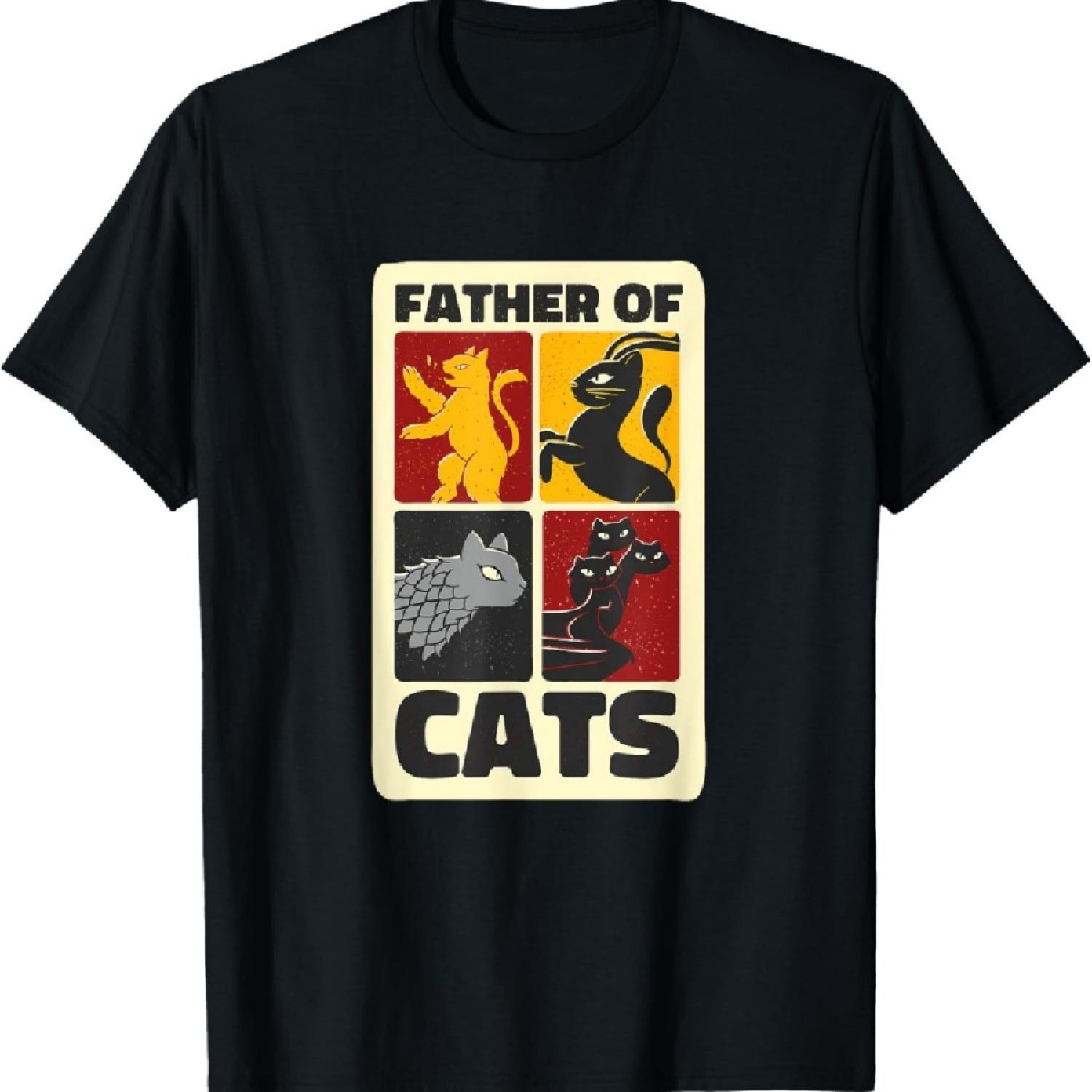 

Father of Cats Whimsical House Emblem Parody Tee T-Shirt XXXXXL чёрный