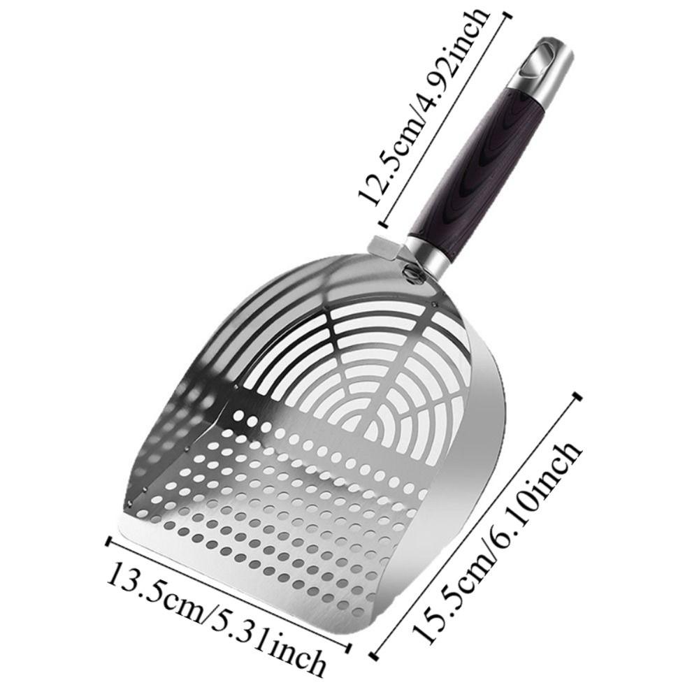 Stainless Steel Cat Litter Scoop Deep Shovel Cat Poop Sifting Tool Litter Box Scooper  Pet Cleaning